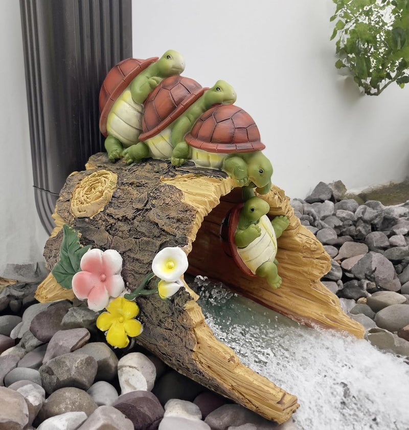 Euiroet Funny Turtle Gutter Downspout Extender Statue, Garden Ornament, Decorative Gutter Extension Downspout, Perfect Rain Diverter for 3"x4" Downspouts, Eco-Friendly Resin, Outdoor Decor Gift (8 In) - Image 1